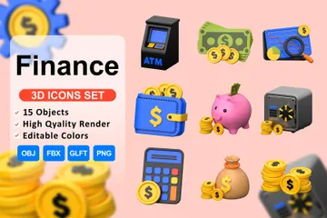 Finança Pacote de Icon 3D