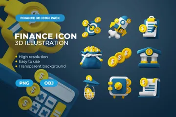 Finança Pacote de Icon 3D