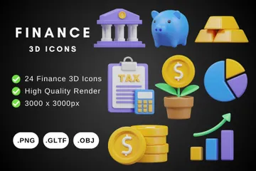 Finança Pacote de Icon 3D