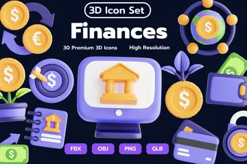 Finança Pacote de Icon 3D