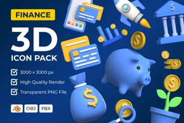 Finança Pacote de Icon 3D