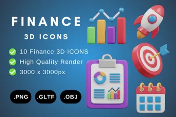 Finança Pacote de Icon 3D