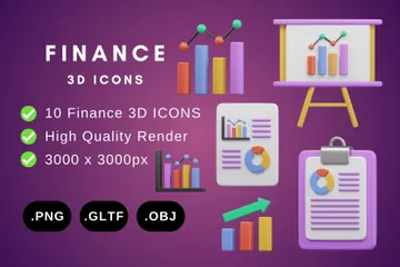 Finança Pacote de Icon 3D