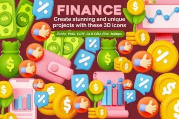 Finança Pacote de Icon 3D