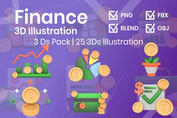 Finança Pacote de Icon 3D