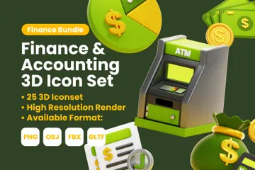 Contabilidade Finanças Pacote de Icon 3D