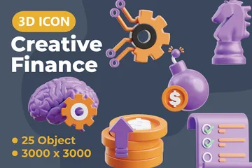 Finanças criativas Pacote de Icon 3D
