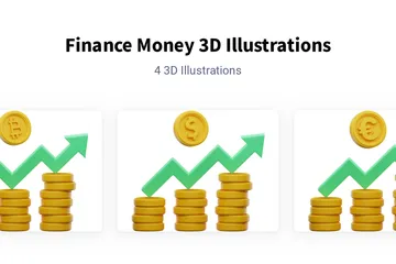 Dinheiro Financeiro Pacote de Illustration 3D