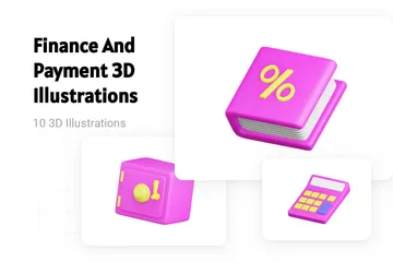 Finanças e Pagamento Pacote de Illustration 3D