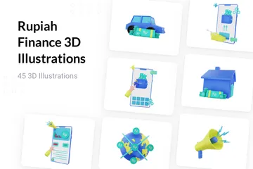 Rupia Finanças Pacote de Illustration 3D