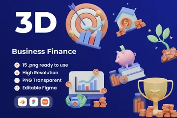 Finança de negócios Pacote de Icon 3D