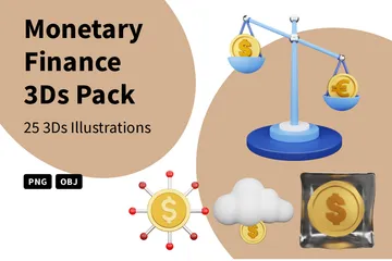 Finanças monetárias Pacote de Icon 3D