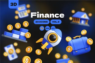 Finanças Vol.2 Pacote de Icon 3D