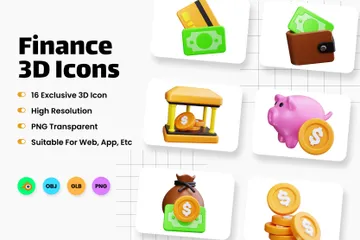 Finance 3D Icon Pack