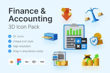 Finance & Accounting 3D Icon Pack