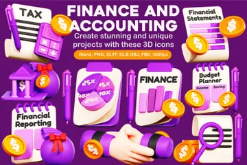 Finance And Accounting 3D Icon Pack