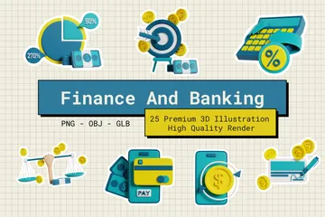Finance And Banking 3D Icon Pack
