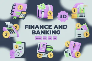 Finance And Banking 3D Icon Pack