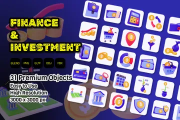 Finance And Investment 3D Icon Pack