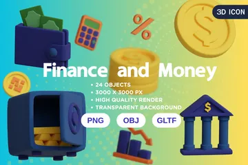 Finance And Money 3D Icon Pack