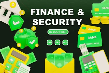 Finance And Security 3D Icon Pack