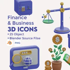 金融ビジネス 3D Iconパック