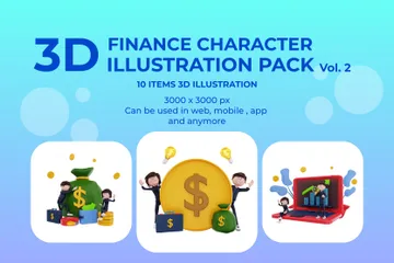 Finance Character Vol 2 3D Illustration Pack