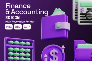 Finances et comptabilité Pack 3D Icon