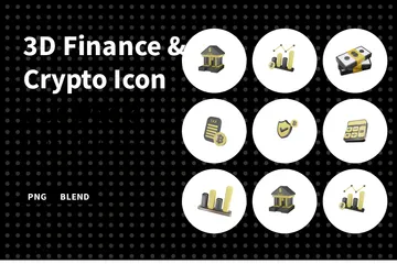 Finances et cryptographie Pack 3D Icon