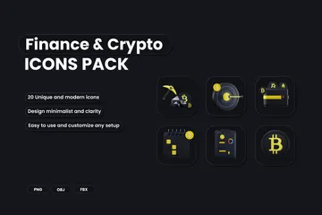 Finance & Crypto Essentials 3D Icon Pack