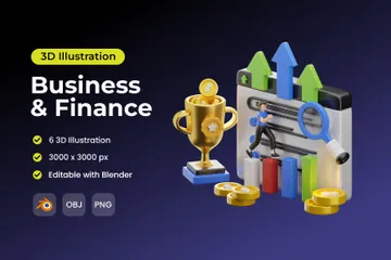 Affaires et finances Pack 3D Illustration