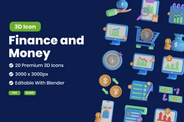 Finances et argent Pack 3D Icon