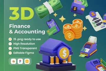 Finances et comptabilité Pack 3D Icon