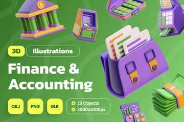 Finances et comptabilité Pack 3D Icon