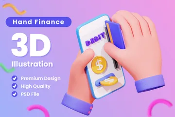 Finance Hand Gesture 3D Icon Pack