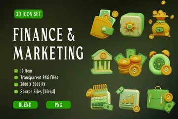 Finances et marketing Pack 3D Icon