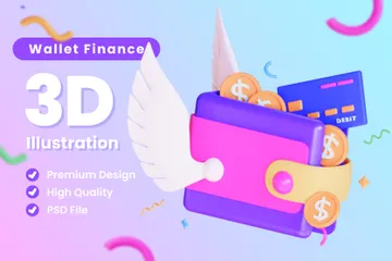 Finance Wallet 3D Illustration Pack