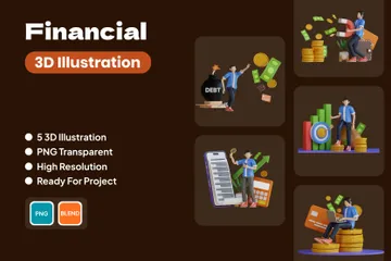 Financeiro Pacote de Illustration 3D