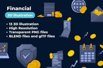 Financeiro Pacote de Icon 3D