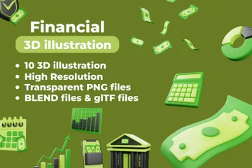 Financeiro Pacote de Icon 3D