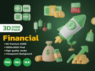 Financeiro Pacote de Icon 3D