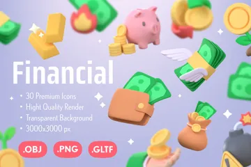 Financeiro Pacote de Icon 3D