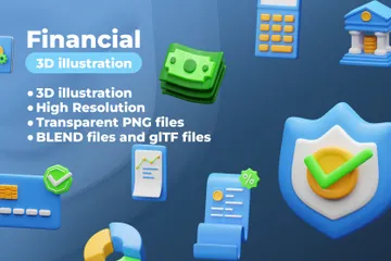 Financeiro Pacote de Illustration 3D