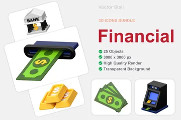 Financeiro Pacote de Icon 3D