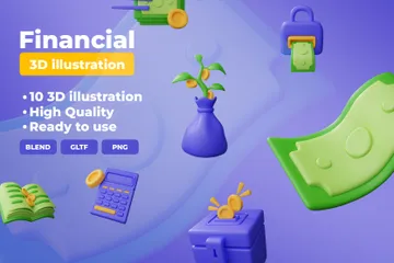 Financeiro Pacote de Icon 3D