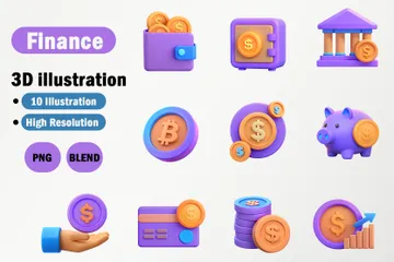 Financeiro Pacote de Icon 3D