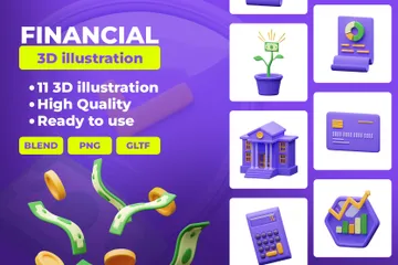 Financeiro Pacote de Icon 3D