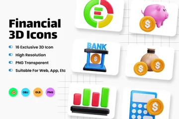 Financeiro Pacote de Icon 3D