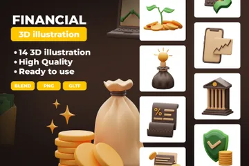 Financeiro Pacote de Icon 3D