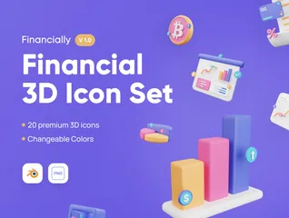 Financeiro Pacote de Icon 3D